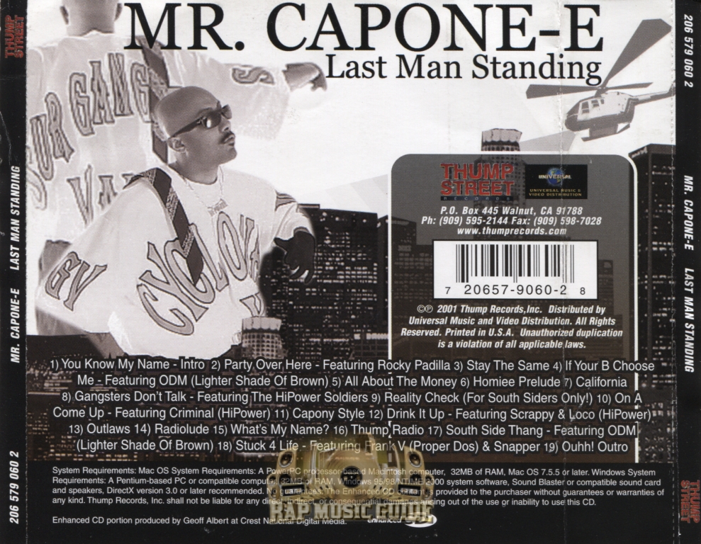 Mr. Capone-E - Last Man Standing: CD | Rap Music Guide